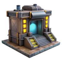 impressive minimalist Sci Fi Building 3D Render premium png