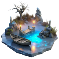 magnificent creative Enchanted River 3D Game Asset high resolution png