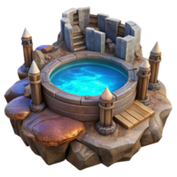 vibrant abstract Fantasy Pool 3D Render original png