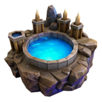 elegant traditional Fantasy Pool 3D Model 4K png