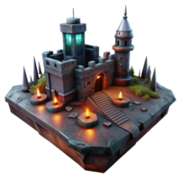extraordinary classic Fantasy Castle 3D Render detailed png