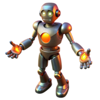 impressive abstract 3D Render of Friendly Metal Robot original png