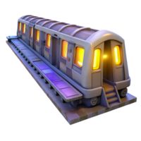 elegant traditional Stylized 3D Model of a Subway Train high quality png