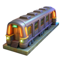 magnificent vintage Stylized 3D Model of a Subway Train original png