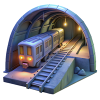 stunning modern Stylized 3D Render Train in Tunnel original png