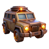 serene abstract 3D Render Brown Off Road SUV high quality png