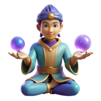 dramatic artistic 3D Render Mystic Mage authentic png