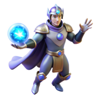 wonderful vintage Fantasy 3D Render Majestic Mage with Orb high resolution png