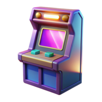serene artistic Retro Arcade Game Machine 3D Render authentic png