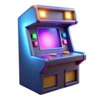 serene creative Retro Arcade Game Machine 3D Render original png