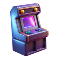 elegant creative Retro Arcade Game Machine 3D Render authentic png