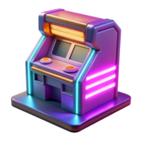 elegant minimalist Retro Arcade Game Machine 3D Render genuine png