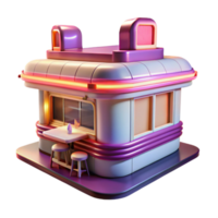 stunning rustic Retro Diner 3D Render authentic png