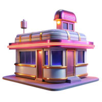 magnificent rustic Retro Diner 3D Model professional png
