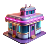 serene artistic Retro Diner 3D Model Render professional png