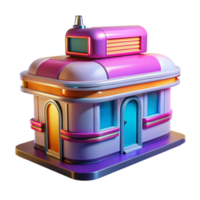 wonderful abstract Retro Diner 3D Model high quality png