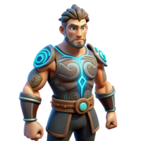 beautiful rustic 3D Render Mighty Warrior high resolution png