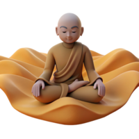 magnificent abstract 3D Monk in Meditation on Abstract Background original png