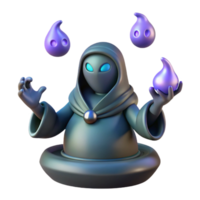 elegant rustic 3D Render Mystic Mage with Floating Flames genuine png
