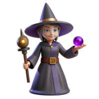 impressive modern Cute Witch 3D Render exclusive png