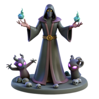 extraordinary modern Dark Sorcerer 3D Render premium png