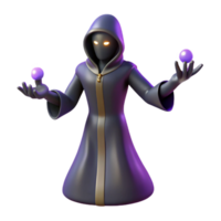 vibrant abstract 3D Render Mysterious Wizard high resolution png