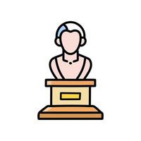 judge avatar with podium isolated icon illustration design, line and fill style vector