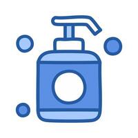 Hand sanitizer flat icon isolated on white background. Hand sanitizer blue icon for infographic and website vector