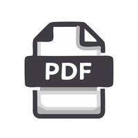 Pdf file format icon. Flat color design. illustration. vector