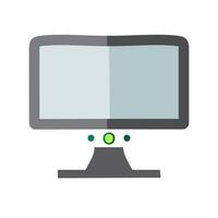 Computer flat icon isolated on white background. Computer monitor illustration. vector