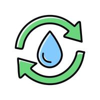 Water cycle illustration, filled design editable outline icon. Isolated on white background. vector