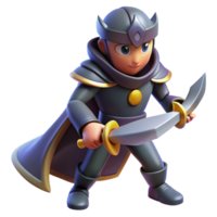 stunning vintage 3D Render Cartoon King Warrior authentic png