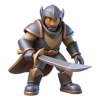magnificent minimalist 3D Render of a Fantasy Knight professional png