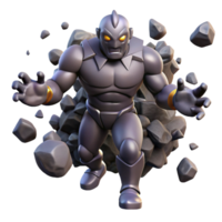 impressive rustic Powerful Stone Golem 3D Render high resolution png