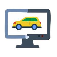 Car on screen icon isolated on white background for your web and mobile app design, Car on screen logo concept vector