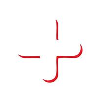 Cross sign. Red add simple icon on white background. Flat style. vector