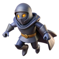 dramatic minimalist 3D Render of a Dark Knight Character high resolution png