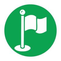 Flag icon on green background, illustration. Flat design style. vector