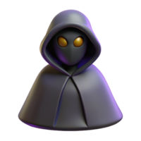vibrant creative Mysterious 3D Render of Hooded Figure high quality png