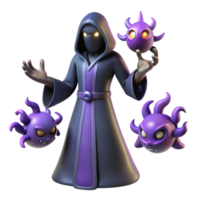 magnificent vintage 3D Render Dark Wizard with Creatures professional png