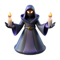 vibrant abstract 3D Cartoon Wizard with Candles exclusive png
