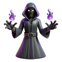vibrant classic Dark Wizard 3D Render professional png