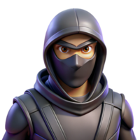 impressive abstract 3D Render Mysterious Ninja Character detailed png
