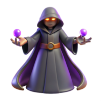 vibrant rustic 3D Render Dark Wizard, Fantasy Mage Illustration authentic png