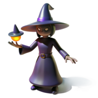 wonderful artistic Cute 3D Witch Render premium png