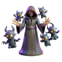 impressive artistic 3D Render Sorcerer with Imps authentic png