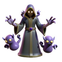 vibrant classic 3D Render of a Dark Wizard and Imps genuine png