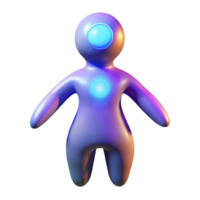 elegant abstract Glowing 3D Render of a Futuristic Figure exclusive png