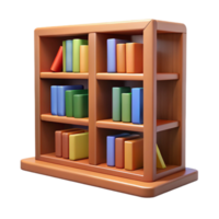 wonderful rustic Colorful Bookshelf 3D Illustration high quality png