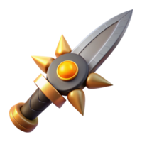impressive vintage 3D Render Golden Dagger Illustration authentic png